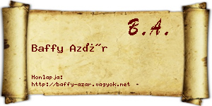 Baffy Azár névjegykártya